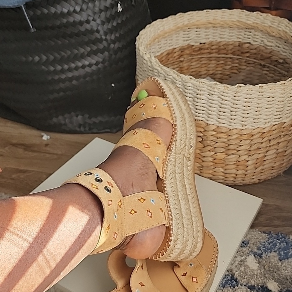 rag & bone Yellow Tan Espadrille Platform Sandals